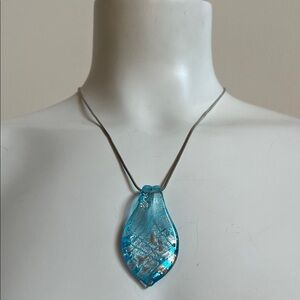 Hand crafted glass pendant on a sterling silver chain